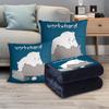 Custom Cartoon Plush Throw Pillow Blanket with Fleece Lining