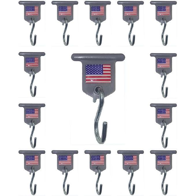 12 Pcs RV Awning Light Holder - Camper Hook Accessory, Plastic And Metal S Shaped Hook, Gray Support Hanger For Camping Tent Indoor Outdoor Decor (12