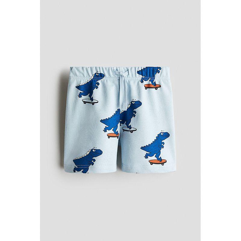 

HM Children s Clothing Boys Pants Summer Print Drawstring Elastic Waist Straight-leg Children s Fun Lightweight Short Sweatpants 1228402 Light blue/Dinosaurs 110/50