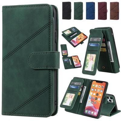 Brieftasche Multi-Card Slot Handytasche Fall für Samsung Galaxy Note 8 9 10 20 Plus Ultra A6 A7 A8 J6 J8 Flip Leder Buch Cover