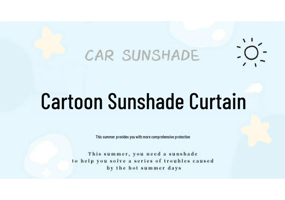 Cartoon Cotton Car Sunshade - Comfortable Baby Window Blackout Curtain for Heat Insulation and Sun Protection