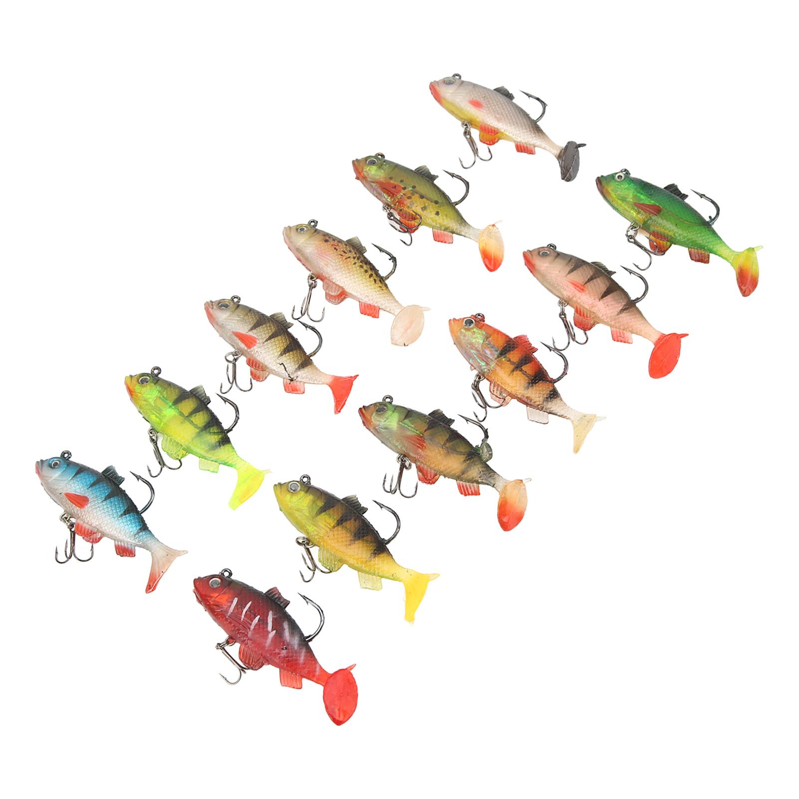 

12pcs Soft Baits Silicone 8cm 14g Lifelike Artificial Soft Lures with Storage Box for Fishing