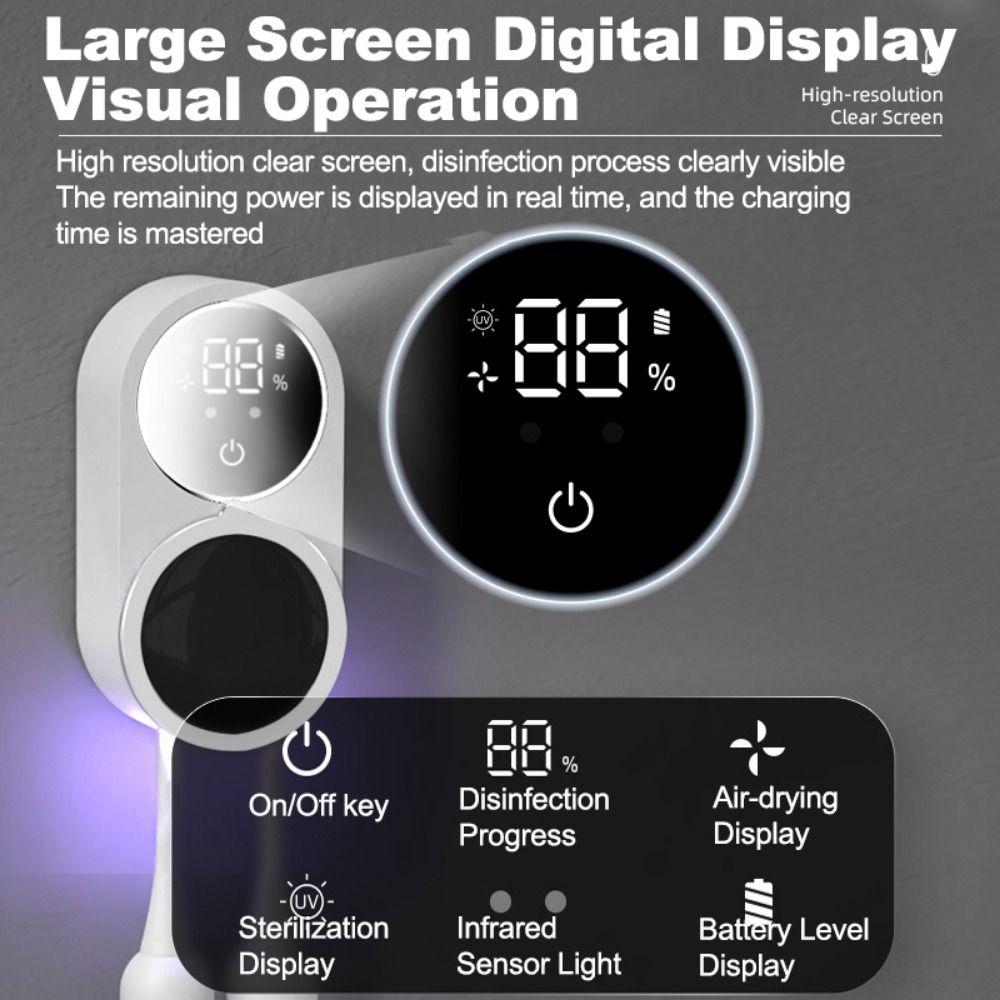 Wall Mounted Disinfectant Toothbrush Holder Electric Shelf Smart Toothbrush Sterilizer  For Home