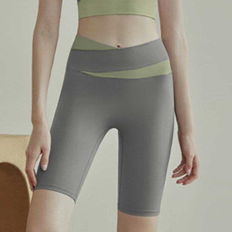 Workout Sports No Camel Toe High Waist Tummy Control Peach Butt Lifting Tight Cross Womens New Biker Yoga Shorts