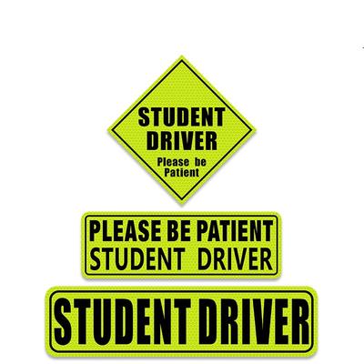 Student+Driver Novice Internship Driver Car Stickers Car Reflective Magnetic Suction Stickers Exclusive