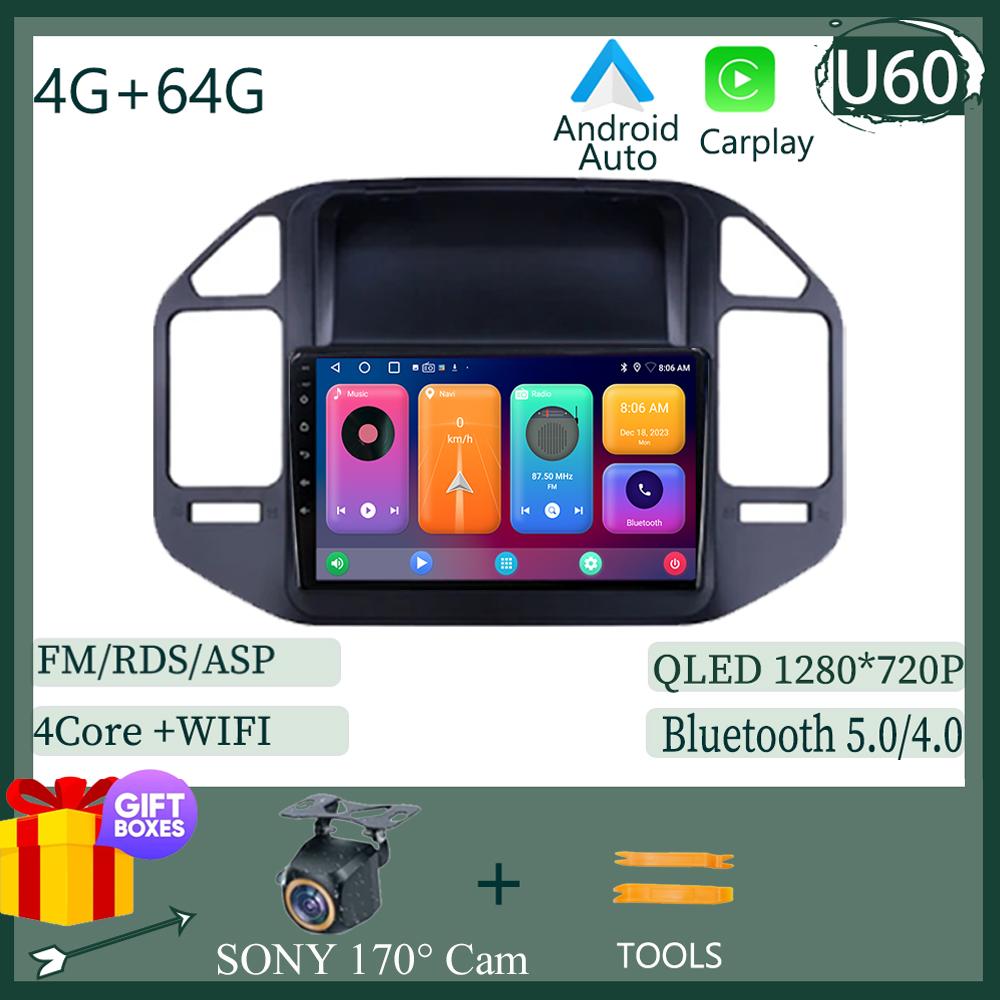 Radio Player Android  For Mitsubishi Pajero V73 V60 V68 2004-2011 Car Video Touch QLED Screen Auto Stereo WIFI GPS BT NO 2 DIN