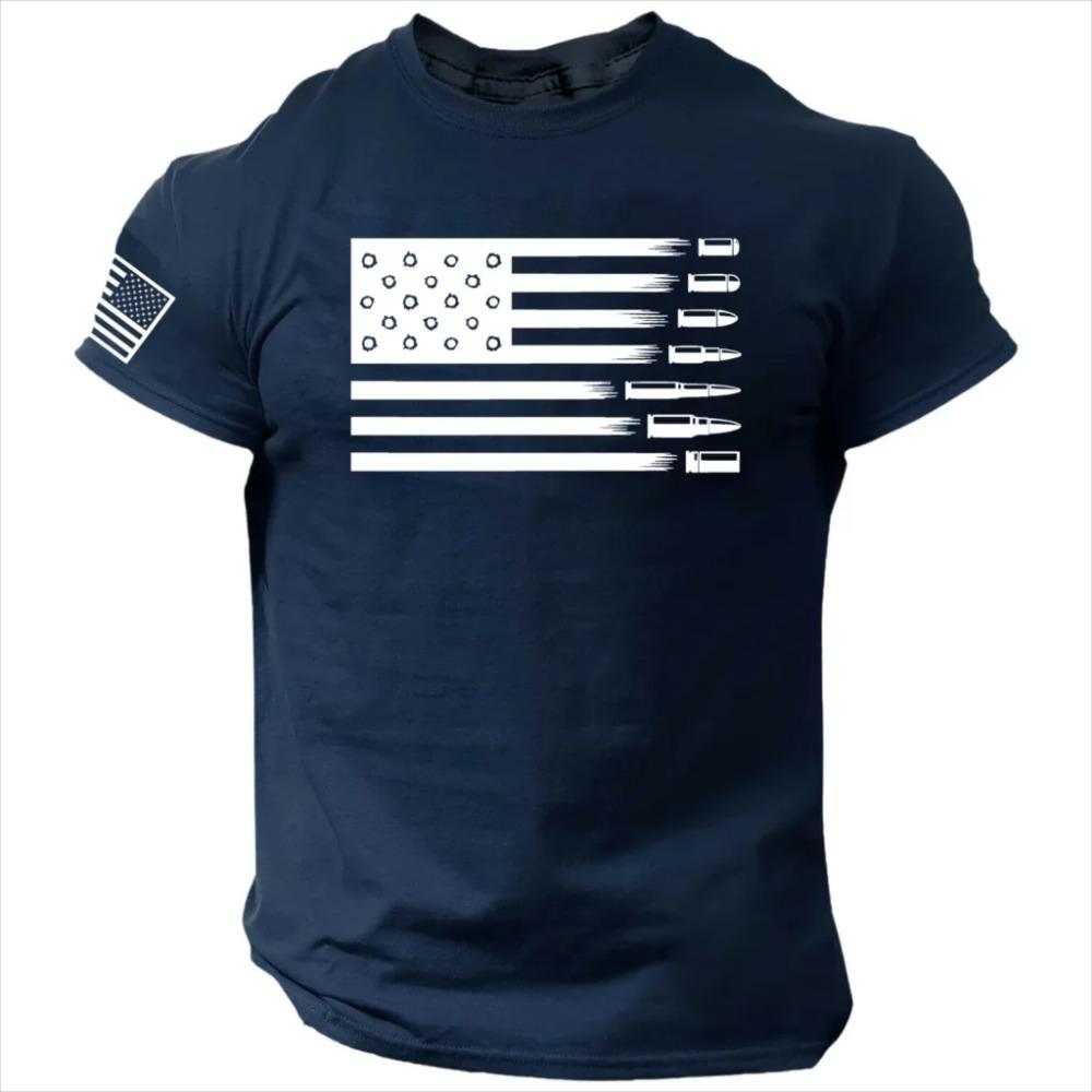 3D Printing Military Patriotic Abandoned Skull Men's T-Shirt Short Sleeve T-Shirt Sportswear 26 Tops Short T-Shirt