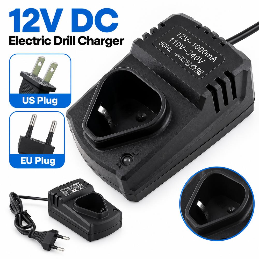 1Pcs PVC Li-ion Battery Charger 12V DC Power Tool Charger for 12V Hand Drill Electric Wrench