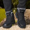 2418 Men's Mountaineering Shoes Boots High Top Anti Velvet Leather Face With Warm Cotton Outdoor Off Road Sports