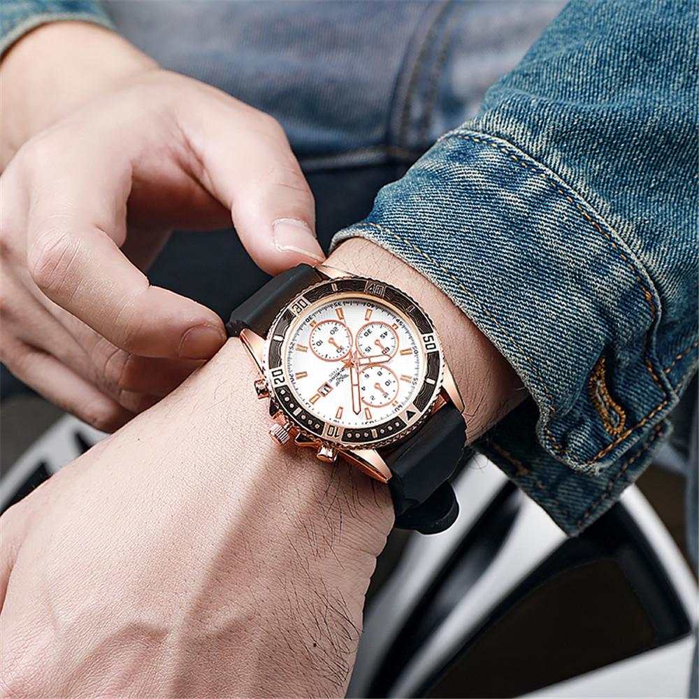 UTHAI CA09 Neue Herrenmode Leichte Luxus Quarz Uhr Kalender Silikonband Lässig Business Herren Sport Armbanduhr Uhr