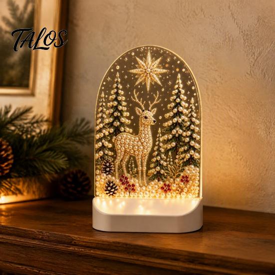 Holiday Gifts for Friends Christmas Pearl Light Ornaments Home Decor, Acrylic LED Decorative Colleagues Lamp with Soft Glow Bedroom Bookshelf