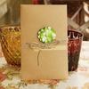 Funny Kraft Paper Handmade Dried Flowers Holiday  Greeting Cards 4 Pcs