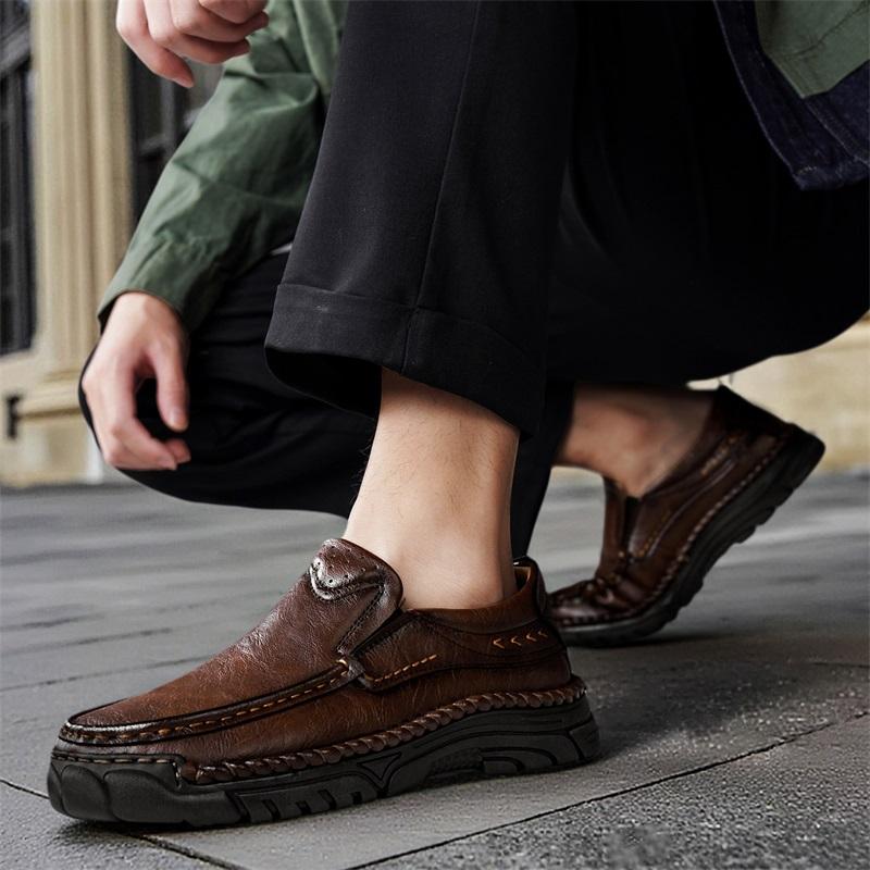High Quality Men's Casual Leather Soft Bottom Shoes Comfy Big Size 39-48 Business Classic Business Shoes Flat Designer Loafers