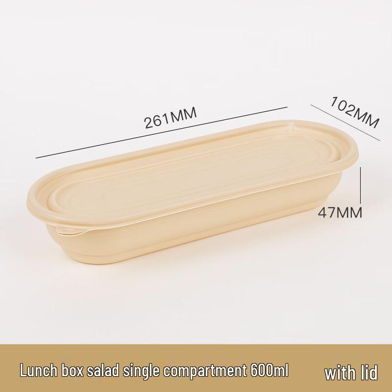 

600ml Disposable Corn Starch Lunch Boxes, 100-Pack