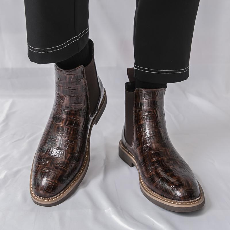 Men'S Chelsea High Top Boots British Style Men'S Formal Shoes Men'S Party Shoes Fashionable And Versatile