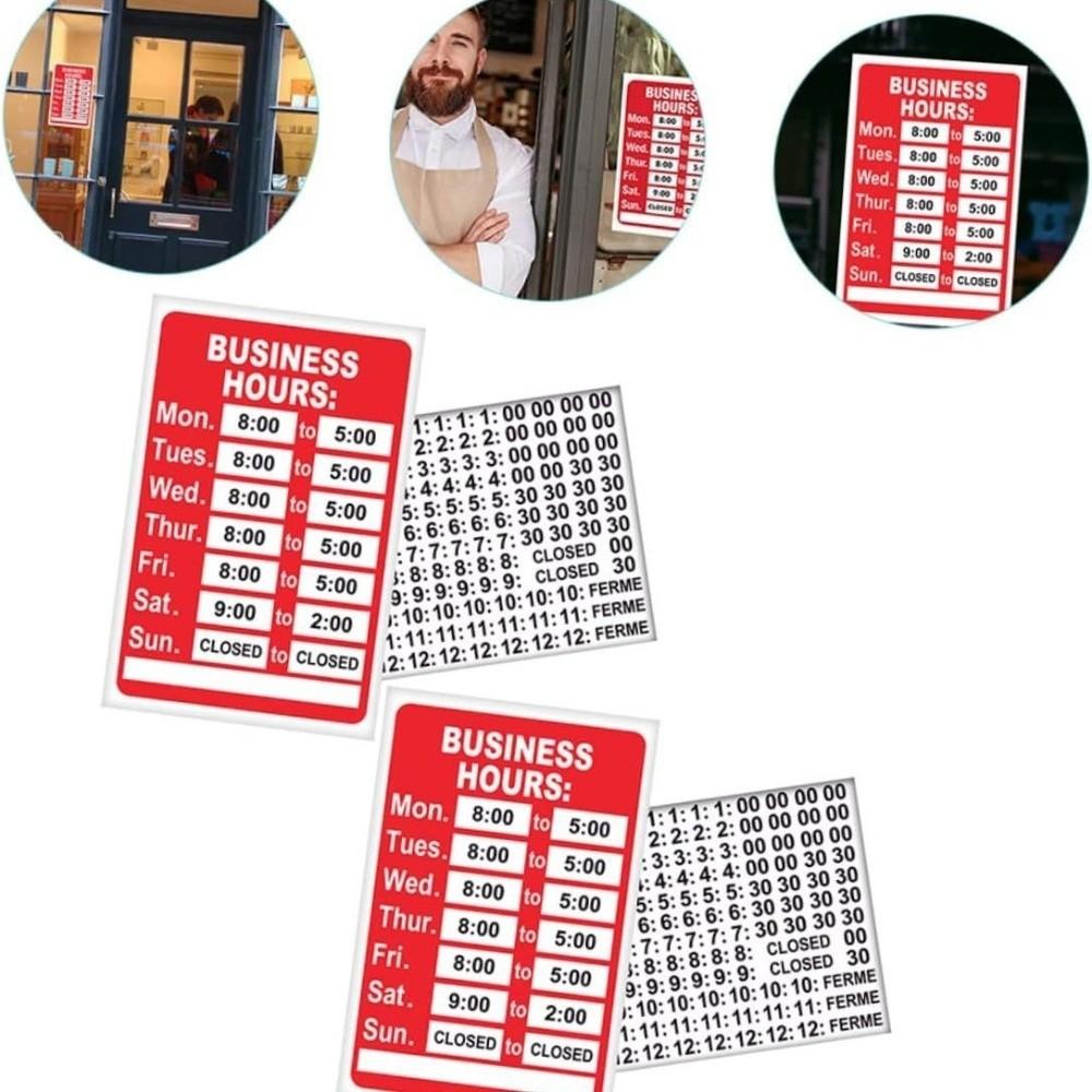 Waterproof Business Hours Sticker Sunproof Business Hours Window Decal  Glass Door Application