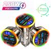 200W MINI Car Charger with Digital Display 6 Ports Fast Charging PD QC3.0 USB Quick Charging Adapter for iPhone Samsung Xiaomi