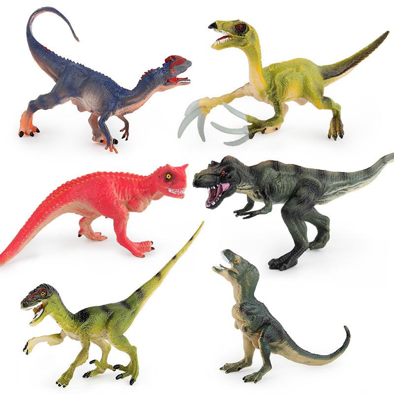 Detailed Jurassic Dinosaur Figurines Set Pvc T-rex Raptor Forest Playset For Children