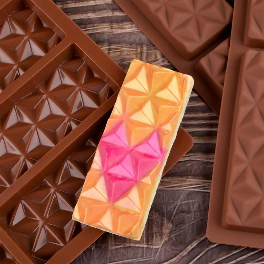 Silicone Chocolate Bar Mold Deep Chocolate Silicone Mold Reusable 6-Cavity Brownie Truffle Baking Mould Non-Stick For Boys Girls