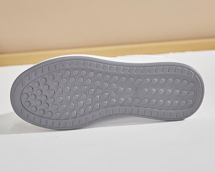 Women's 2021 Spring White Leather Platform Shoes – Height-Enhancing Casual Style