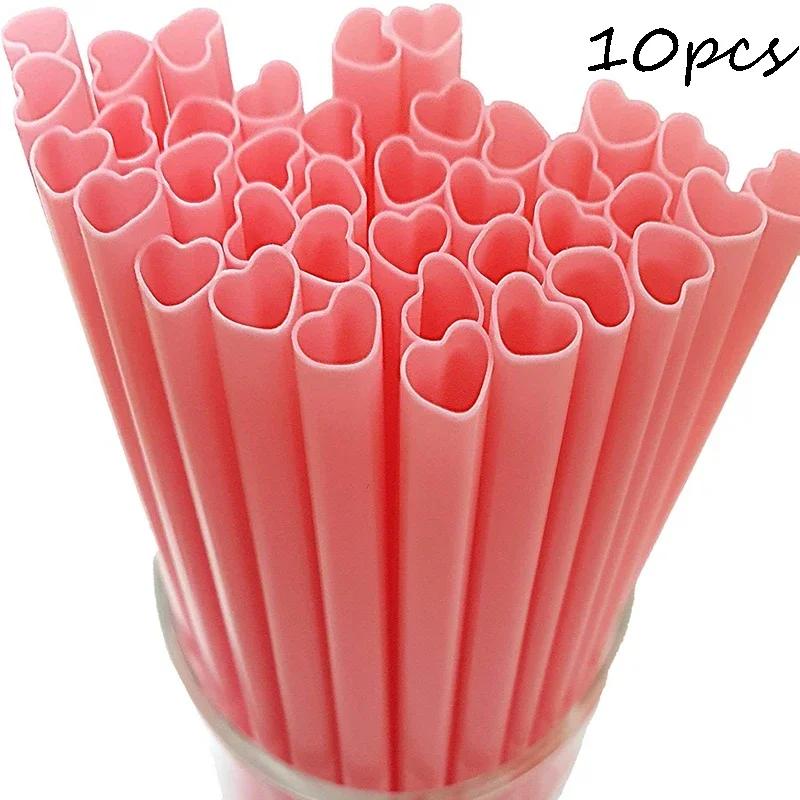 10pcs Pink Heart Disposable Straws Bride Straws Bride To Be Party Supplies Hen Parti Bride To Be Bachelor Party Wedding Supplies