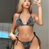 2024 New European and American Sexy Striped Bikini Swimsuit for Women