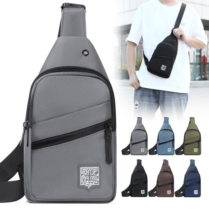 Men's breast bag high-end large-capacity shoulder bag outdoor sports and leisure versatile trend chest messenger bag