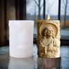 Gebet Jesus Relief Zylinderkerze Silikonform Blume Jesus Statue Relief Harzform Jesus Skulptur Beton Gipsformen