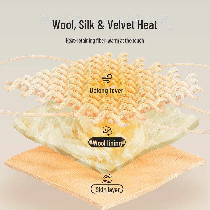 Γυναικείο Ζεστό Κολάν από Μετάξι Μουριάς με Ψηλή Μέση - Αντιστατικό, Απρόσκοπτο Μάλλινο Παντελόνι για Φθινόπωρο και Χειμώνα