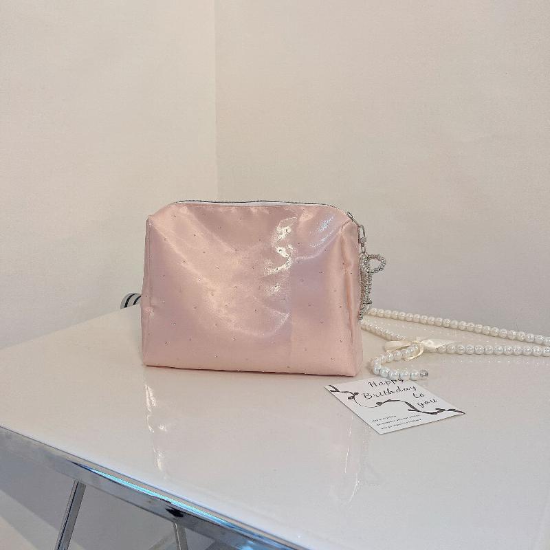 Fashion Rhinestone Small Makeup Bag Beaded Bowknot Multi-Purpose Cosmetic Bag Storage Bag Travel