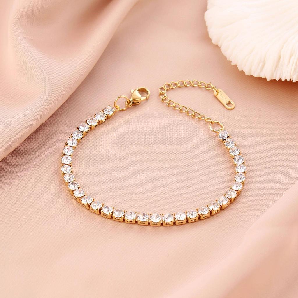 4mm Zircon Bracelet: Women's Elegant and Versatile Light Luxury Hand Jewelry