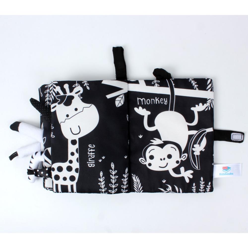 0-36M Baby Early Learning Toy Tail Cloth Book Parent-child Interactive Sound Paper Puzzle Cloth Book Rattle