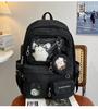 School bag cute transparent pain bag versatile high value junior high school student school bag ins wind Japanese Korean version backpack leisure bag