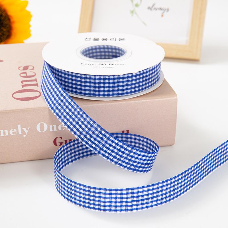 2cm Plaid Satin Ribbon for Baking, Packaging, Fresh Flowers, Bouquets, Cake Boxes, and Crafts - Camouflage Design.