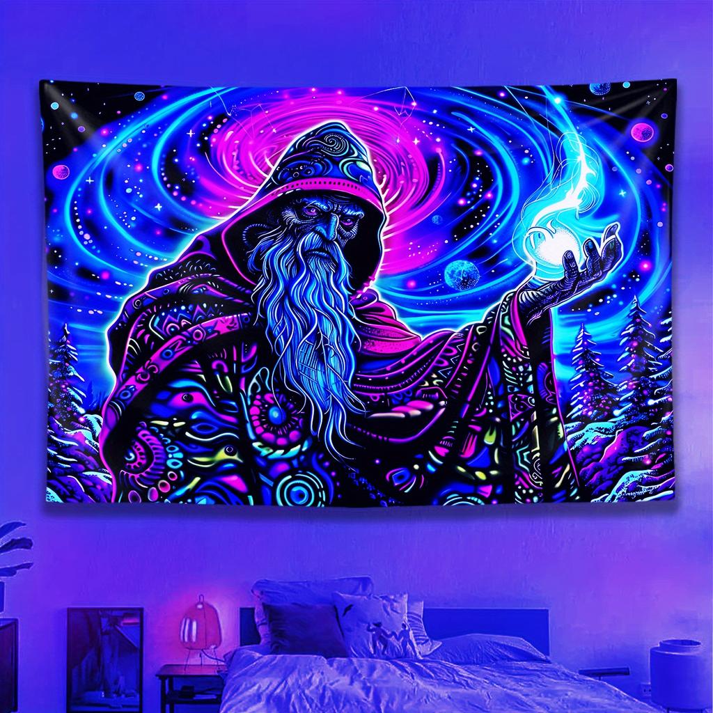 VIKAMA Interstellar Wizard Tapestry Star Cloud Cloak Living Room Meditation Room Fantasy Style Room Decoration