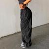 KOSY Oversized Drawstring Pants Sport Black Pants Streetwear Sexy Womens Pants Loose Casual Wide Leg Pants