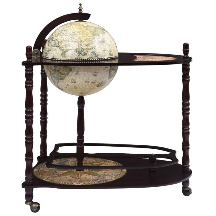 Wine Cabinet - VIDAXL - Globe - Solid Wood - Green and Brown - 70x45x88 Cm