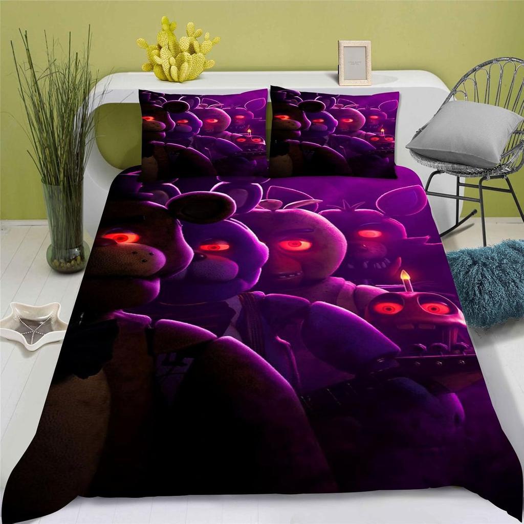 Five Nights Duvet Case Game FNAF 3D Printed Duvet Case Pillowcase Bedding Set Twin Full Queen King Size for Bedroom Decor