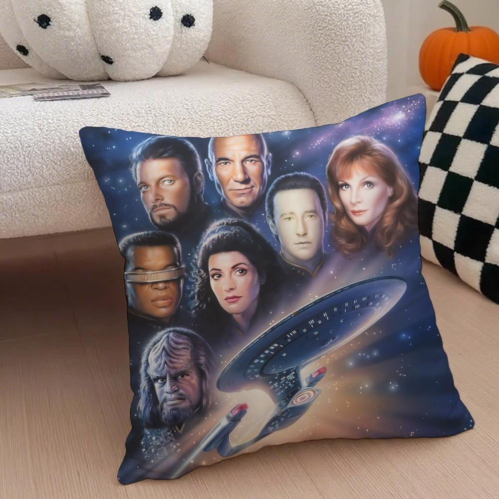 Iconic SciFi American TV Series SStar Trek Cushion Cover Throw Pillow Cover Hidden Button Durable Polyester Chair Cushion