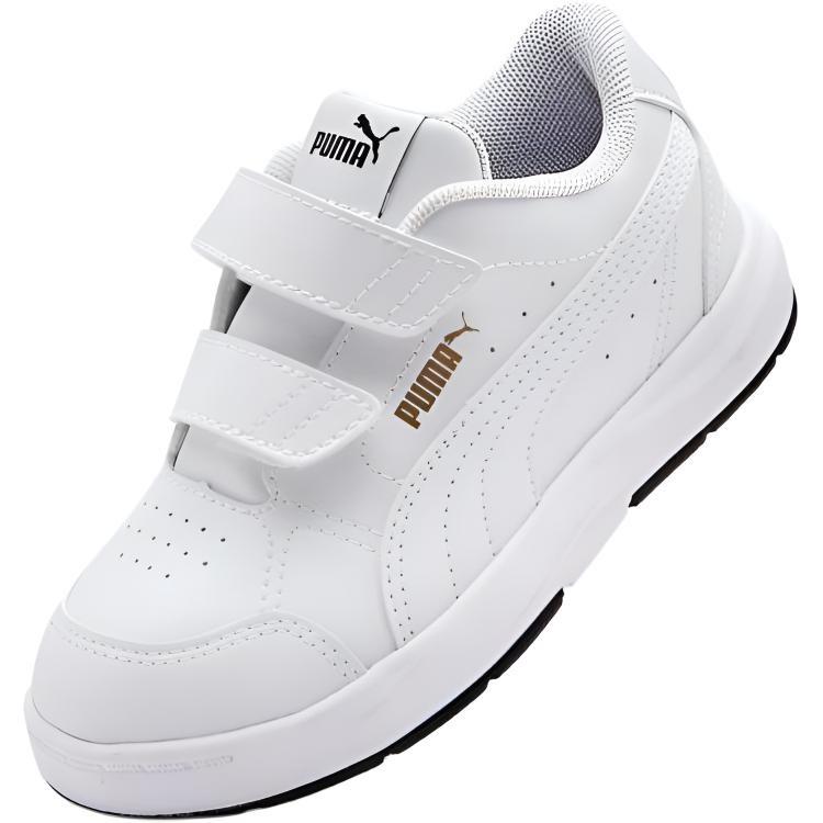 Puma CLASSICS Abrasion Resistant Low Top Kids' Skateboarding Shoes White Gold Kids' 389145-10