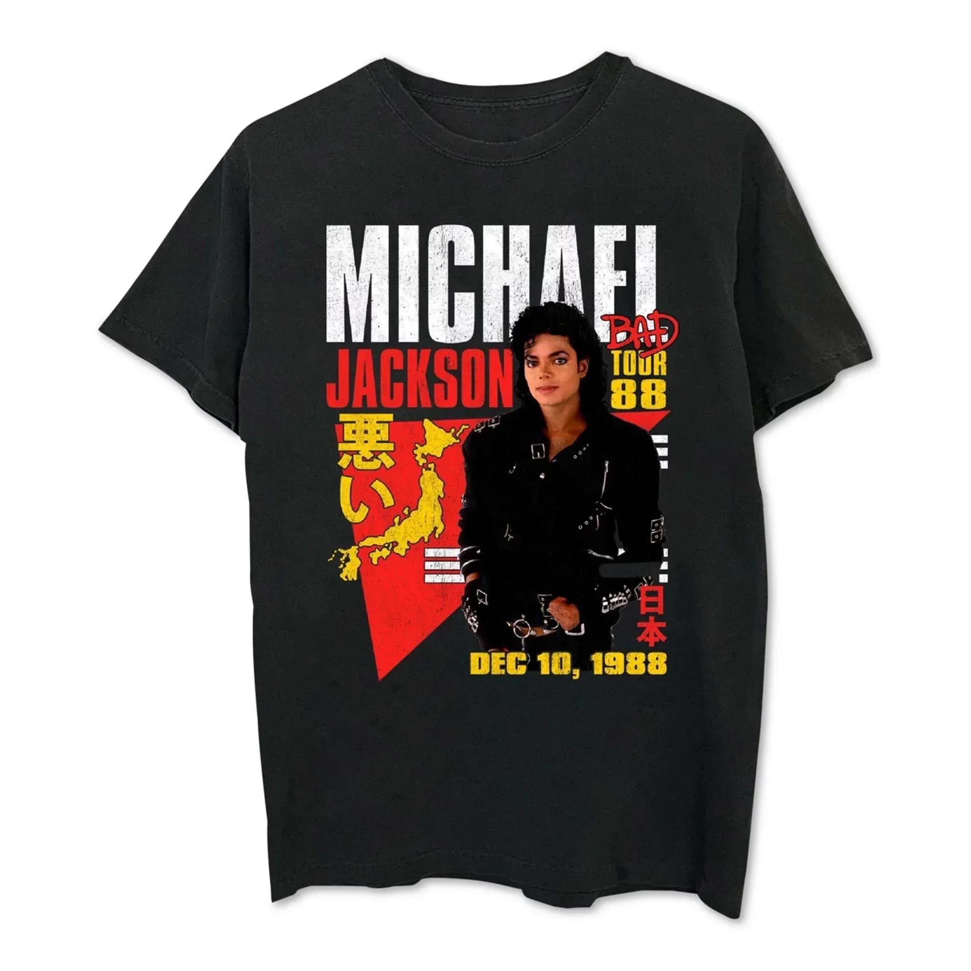 

Michael Jackson Bad Tour 88 Graphic TShirt 100 Cotton ONeck Summer Short Sleeve Casual Mens Tshirt Size S3XL 4XL