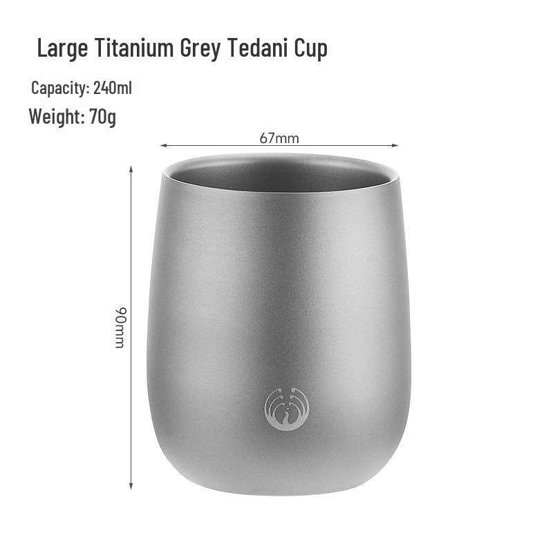 Pure Titanium Double-Layer Coffee Cup: Stylish, Portable, and High-Quality for Home or Outdoor Use.