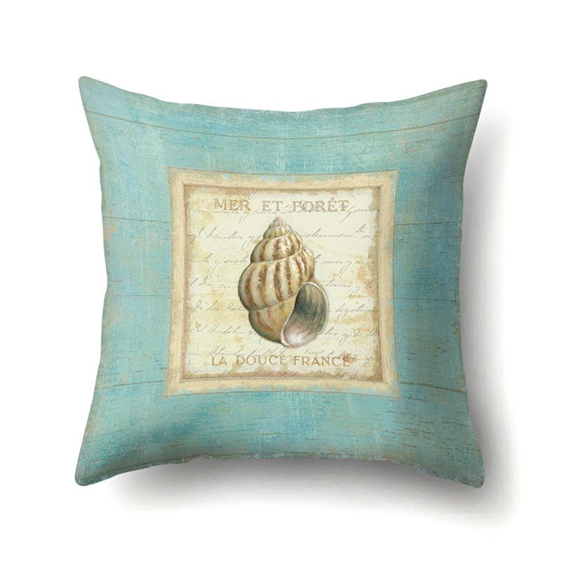 Blue Ocean Seaweed Polyester Pillow Case Car Decoration Home Print Pillow Bedside Sofa Waist Cushion Cover