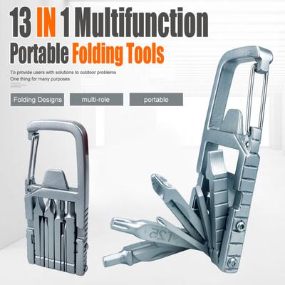 Tragbares Outdoor-Multitool 12-in-1 Mehrzweck-Schraubendreher Flaschenöffner Handyhalter