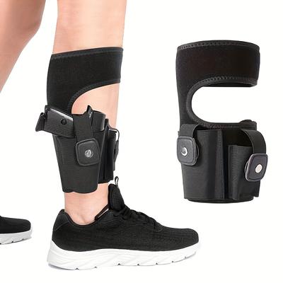 2 Pcs Ankle Holster for Concealed Carry, Elastic Deep Concealment Leg Holsters with Magazine Pocket Pouch for Men and Women