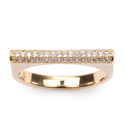 Gold Plated Ring 'Sissi' Golden White - 3 Mm