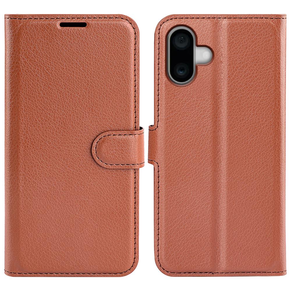 

For iPhone 16 Case Wallet Leather Phone Cover Litchi Texture