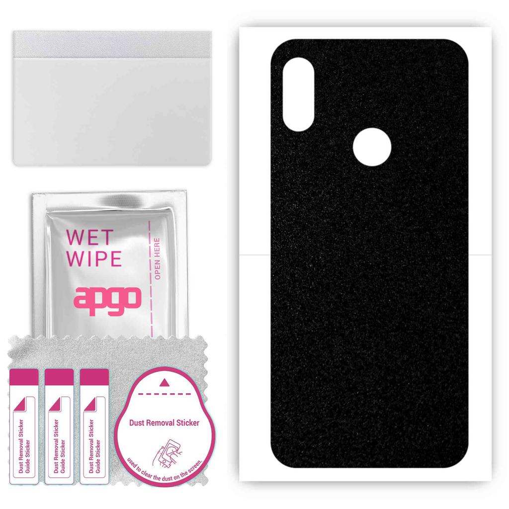 apgo Sticker protector de piele pentru spate compatibil cu Kruger&Matz Live 7, Folie wrap, Folie, Vinil - Model Negru mat