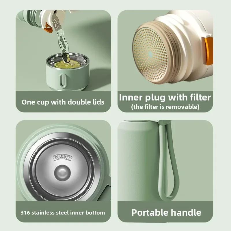 New Thermos Cup Girls High Appearance Level 316 Stainless Steel Water Cup Food Grade Children Students Special Cup for School