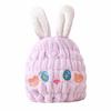 Thickened Children's Dry Hair Cap Absorbent Rabbit Head Design Elastic Round Cap Cartoon Creative Hair Drying Towel Hair Care